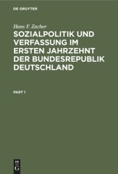 book Sozialpolitik und Verfassung im ersten Jahrzehnt der Bundesrepublik Deutschland