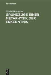 book Grundzüge einer Metaphysik der Erkenntnis