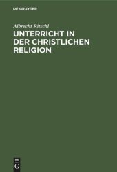 book Unterricht in der christlichen Religion