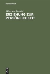 book Erziehung zur Persönlichkeit: Ein Zyklus in acht Betrachtungen