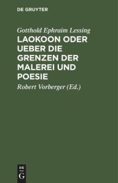 book Laokoon oder Ueber die Grenzen der Malerei und Poesie