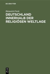 book Deutschland innerhalb der religiösen Weltlage