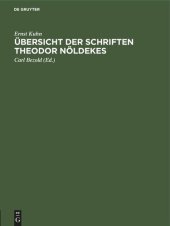 book Übersicht der Schriften Theodor Nöldekes