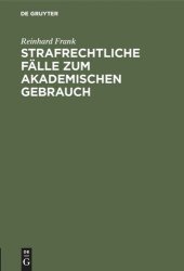 book Strafrechtliche Fälle zum akademischen Gebrauch