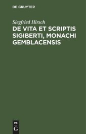 book De vita et scriptis Sigiberti, monachi Gemblacensis