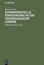 book Experimentelle Einführung in die anorganische Chemie