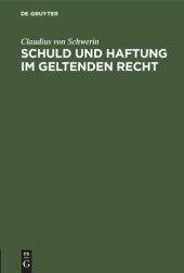 book Schuld und Haftung im geltenden Recht