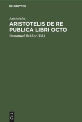 book Aristotelis de re publica libri octo