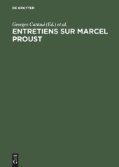 book Entretiens sur Marcel Proust