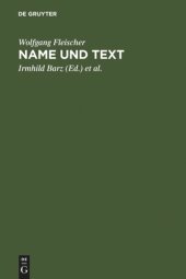 book Name und Text: ausgewählte Studien zur Onomastik und Stilistik