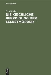 book Die kirchliche Beerdigung der Selbstmörder