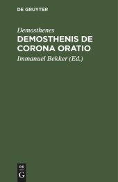 book Demosthenis De corona Oratio