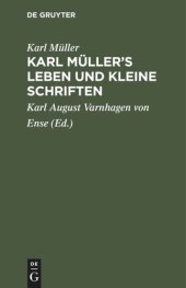 book Karl Müller’s Leben und kleine Schriften