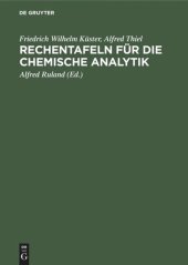 book Rechentafeln für die chemische Analytik