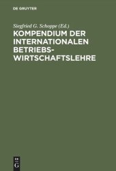 book Kompendium der Internationalen Betriebswirtschaftslehre