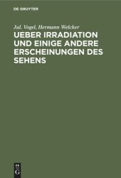 book Ueber Irradiation und einige andere Erscheinungen des Sehens