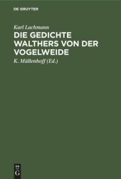 book Die Gedichte Walthers von der Vogelweide