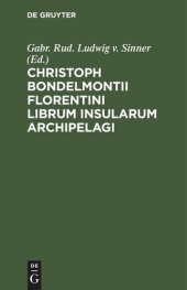 book Christoph Bondelmontii Florentini Librum Insularum Archipelagi