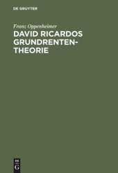 book David Ricardos Grundrententheorie: Darstellung und Kritik