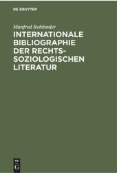 book Internationale Bibliographie der rechtssoziologischen Literatur