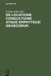 book De locatione conductione atque emphyteusi Graecorum