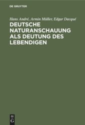 book Deutsche Naturanschauung als Deutung des Lebendigen