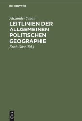 book Leitlinien der allgemeinen politischen Geographie: Naturlehre des Staates