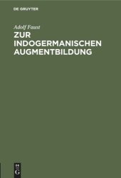 book Zur indogermanischen Augmentbildung