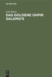 book Das Goldene Ohpir Salomo’s: Eine Studie zur Geschichte der Phönikischen Weltpolitik