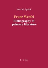 book Franz Werfel: Bibliography of German Editions