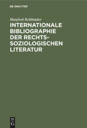 book Internationale Bibliographie der rechtssoziologischen Literatur