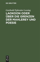 book Laokoon oder über die Grenzen der Mahlerey und Poesie