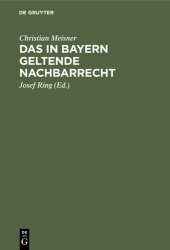 book Das in Bayern geltende Nachbarrecht