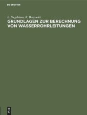 book Grundlagen zur Berechnung von Wasserrohrleitungen