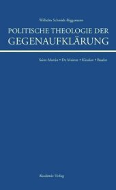 book Politische Theologie der Gegenaufklärung: De Maistre, Saint-Martin, Kleuker, Baader