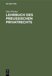 book Lehrbuch des preußischen Privatrechts