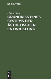 book Grundriß eines Systems der ästhetischen Entwicklung