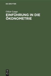 book Einführung in die Ökonometrie