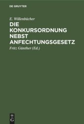 book Die Konkursordnung nebst Anfechtungsgesetz