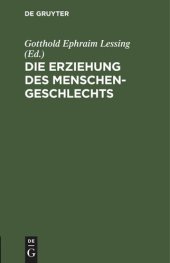 book Die Erziehung des Menschengeschlechts