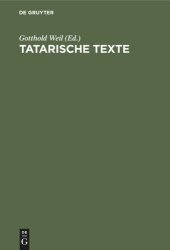 book Tatarische Texte: Nach den in der Lautabteilung der Staatsbibliothek befindlichen Originalplatten