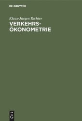 book Verkehrsökonometrie: Elemente quantitativer Verkehrswirtschaft