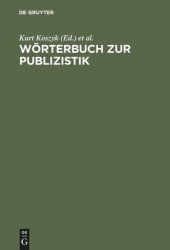 book Wörterbuch zur Publizistik