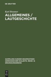 book Allgemeines / Lautgeschichte