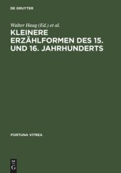 book Kleinere Erzählformen des 15. und 16. Jahrhunderts