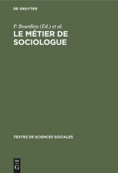 book Le métier de sociologue: Préalables épistémologiques