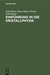 book Einführung in die Kristallphysik