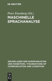 book Maschinelle Sprachanalyse: Beiträge zur automatischen Sprachbearbeitung I.