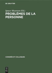 book Problèmes de la personne: Colloque du Centre de Recherche de Psychologie Comparative