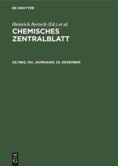 book Chemisches Zentralblatt: 52/1963, 134. Jahrgang 25. Dezember